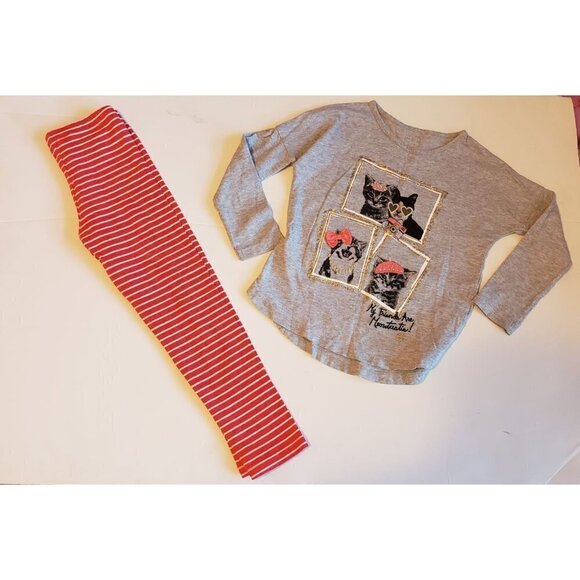 Gymboree Kitty Outfit 4 top and leggings - Picture 1 of 11